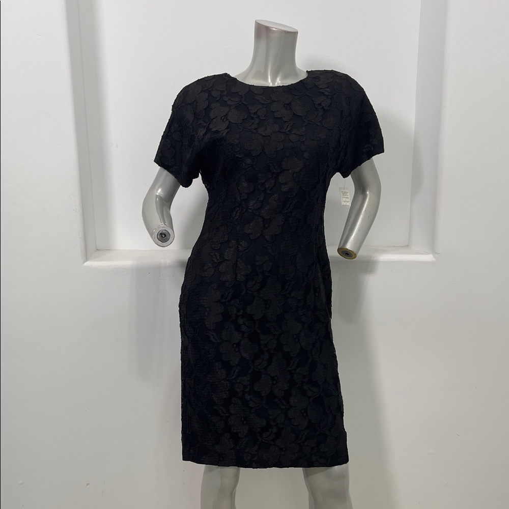 Late Edition LTD. Vintage 1980’s Black Lace Cocktail Dress Union Made USA Size 8